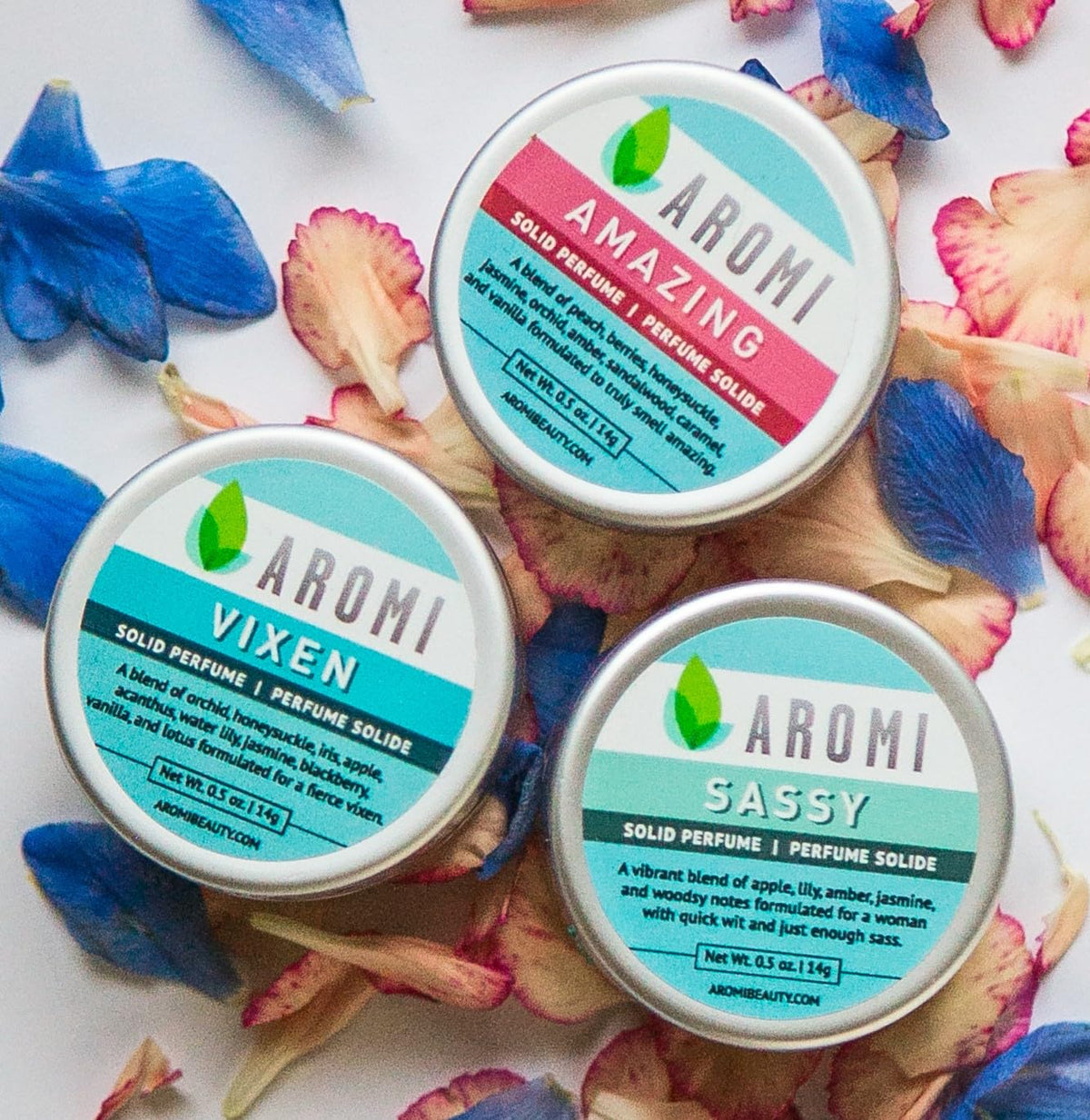 Aromi Vixen Solid Perfume | Fruity, Floral Fragrance, Jasmine, Honeysuckle, Water Lily Scent