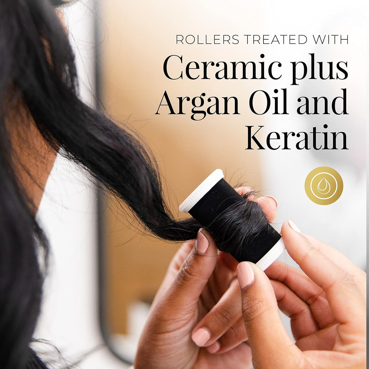 Remington Shine Therapy Argan Oil & Keratin Treated Hot Rollers Set, Professional Hair Curlers for
