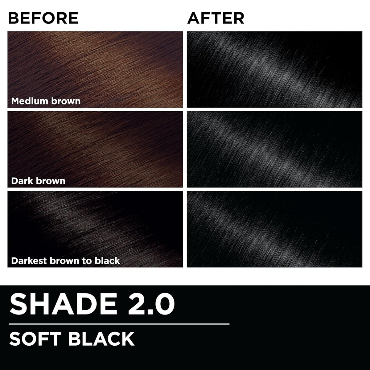 Garnier Hair Color Olia Ammonia-Free Brilliant Color Oil-Rich Permanent Hair Dye, 2.0 Soft Black, 2