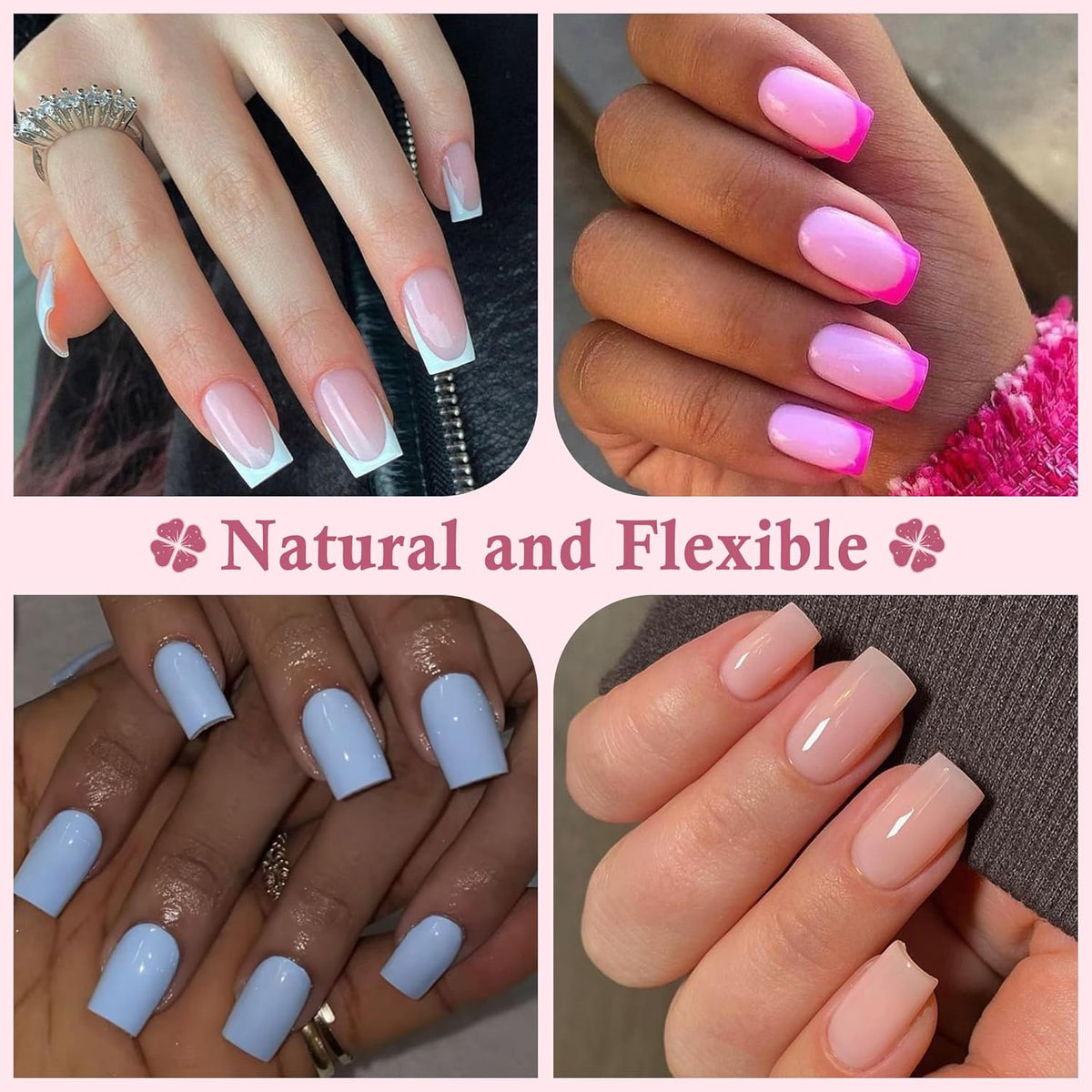 Short Square Nail Tips Matte Short Square Gel Tips 504pcs Clear Nails Full Cover Acrylic False