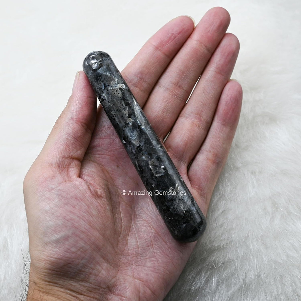 Amazing Gemstone Larvikite Crystal Wand Massage Stick - Pelvic Wand Gua Sha for Adults - Crystals