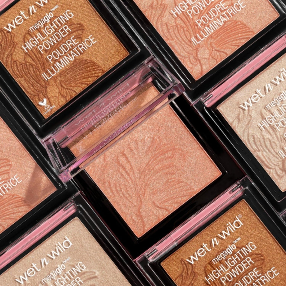 wet n wild MegaGlo Highlighting Powder, Highlighter Makeup, Shimmer Glow, Pink Rose Gold Blossom