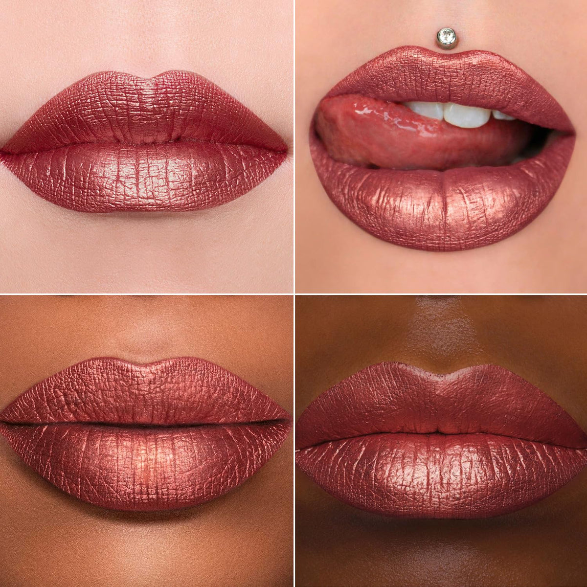 MAKI YIKA Red Lipstick for Women Metallic Lipsticks Glitter Long Lasting Lipstick No Smudge No