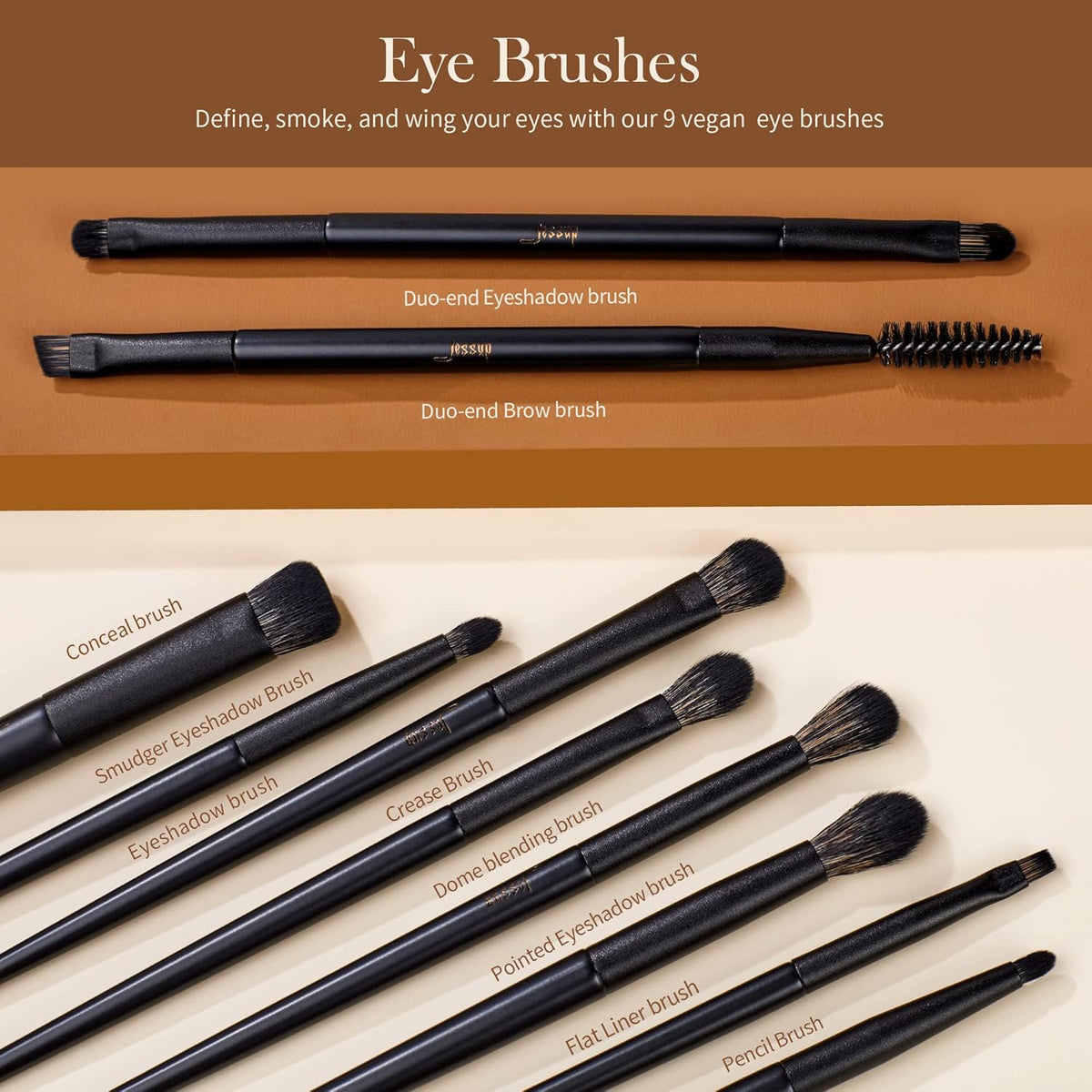Makeup Brushes Set Jessup Make up Brushes 14Pcs Black Kabuki Foundation Eyeshadow Contour Concealer