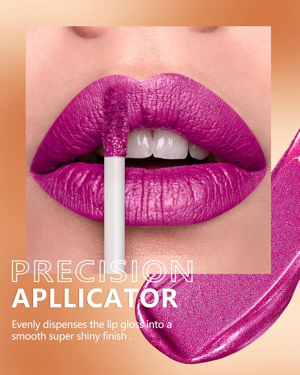MAKI YIKA Hot Pink Lipstick for Women Metallic Lipsticks Glitter Long Lasting Lipstick No Smudge No
