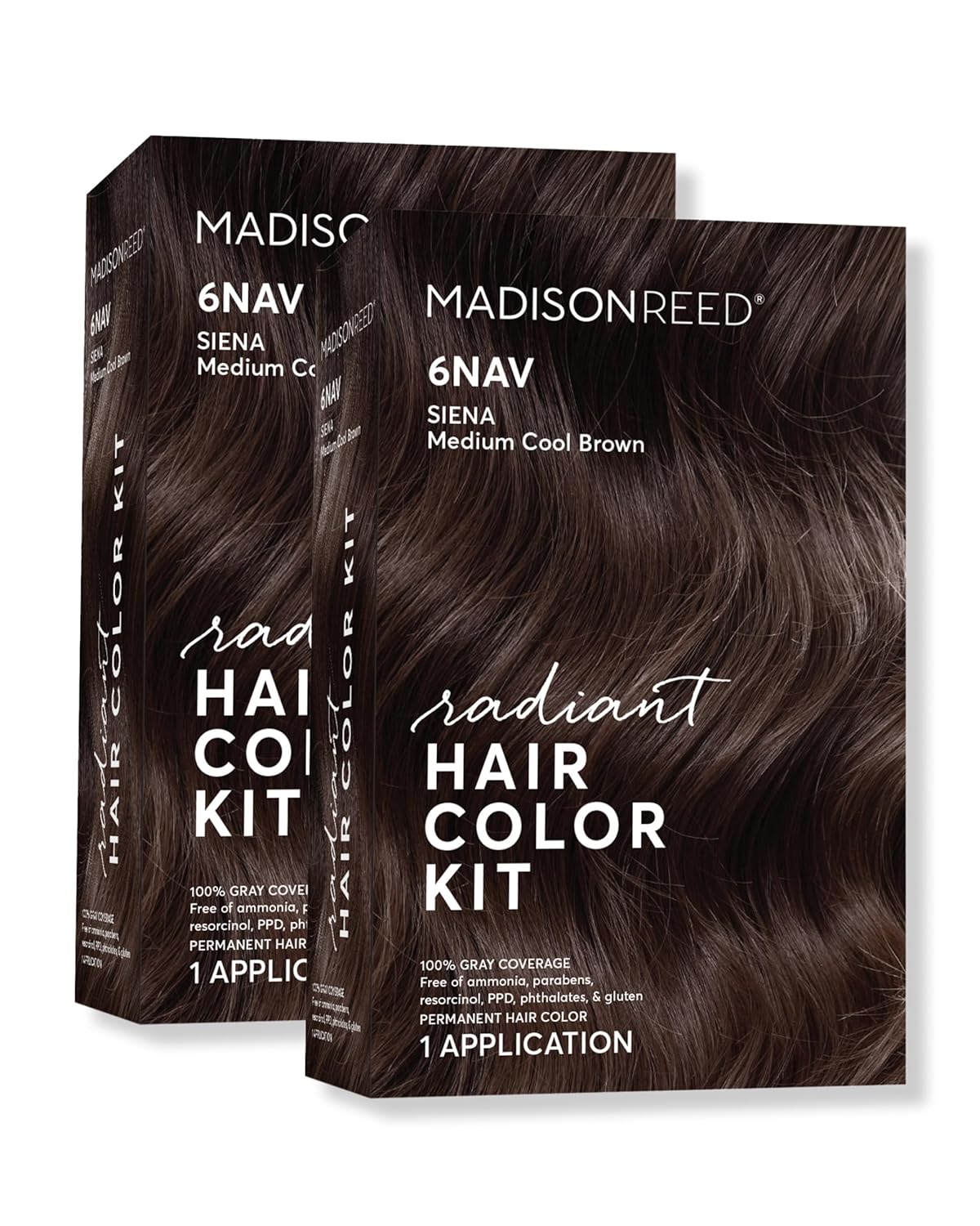Madison Reed Radiant Hair Color Kit | 6NAV Medium Cool Brown (Siena Brown) for 100% Gray Hair
