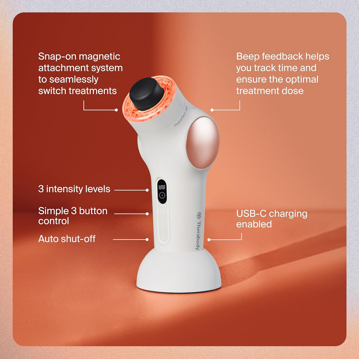TheraFace Therabody TheraFace PRO - Microcurrent Facial Device, 8-in-1 Compact Face Massager&Facial