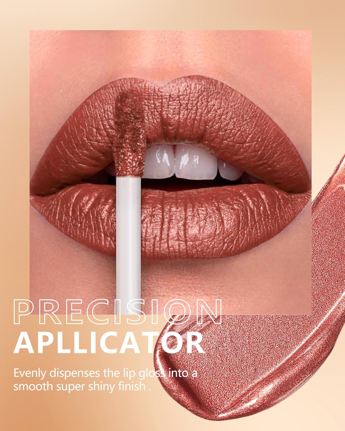 MAKI YIKA Metallic Lipsticks Long Lasting Brown Lipstick for Women, High Shine Glitter Lipstick No