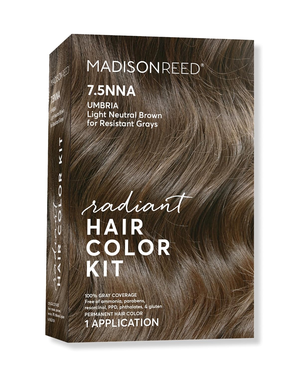 Madison Reed Radiant Hair Color Kit | 7.5NNA Light Neutral Brown (Umbria Brown) 100% Maximum Gray