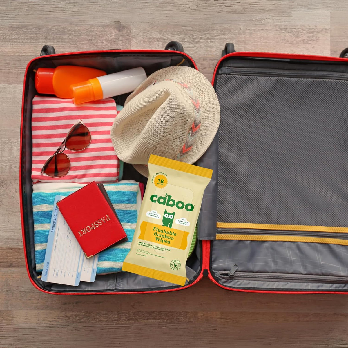 Caboo Tree Free Flushable Wipes, Travel Wipe, Certified Flushable, Septic Safe, Biodegradable Wipe