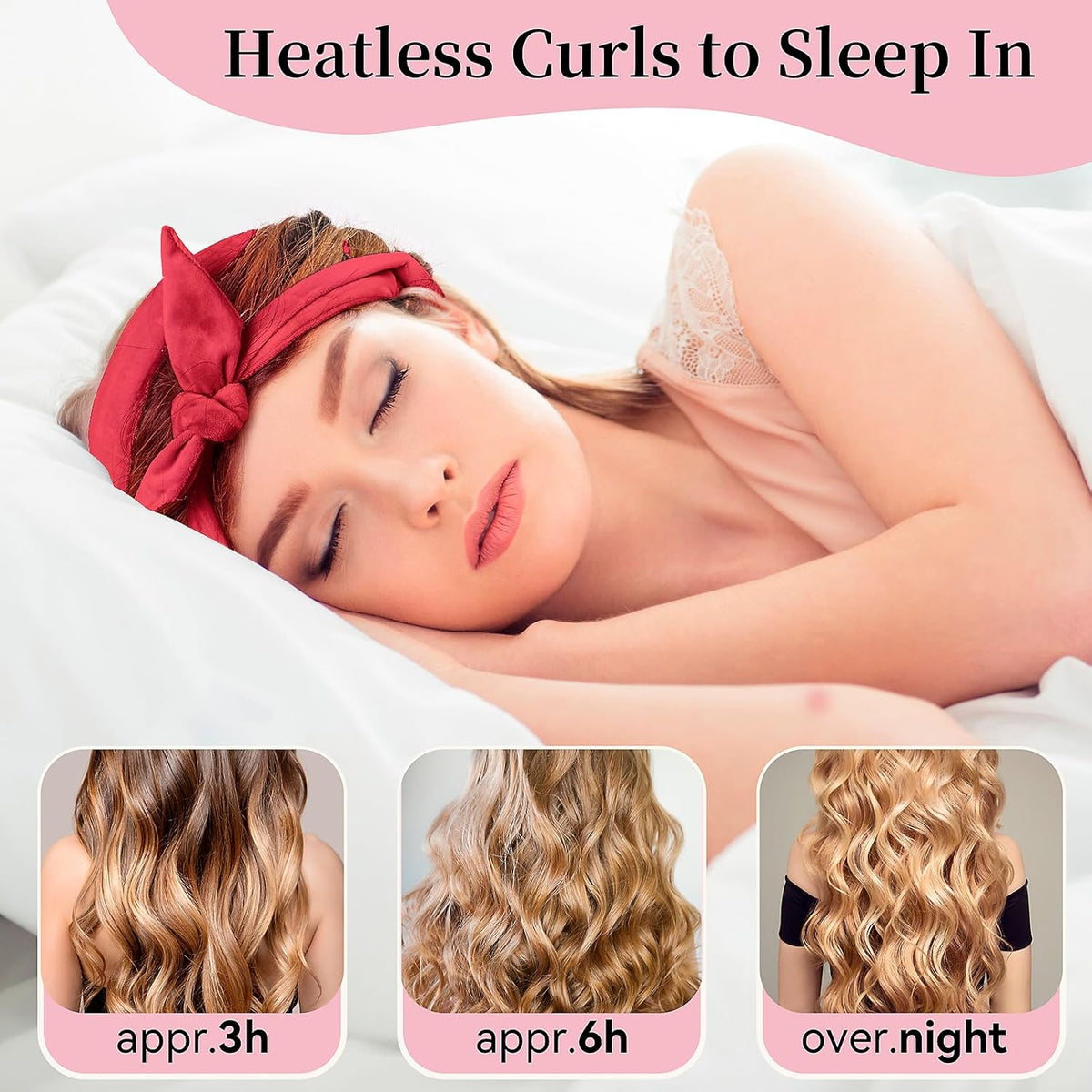 Heatless Curling Rod Headband, Upgraded 60" Extra Long Heatless Curls Headband Soft Hair Curlers to