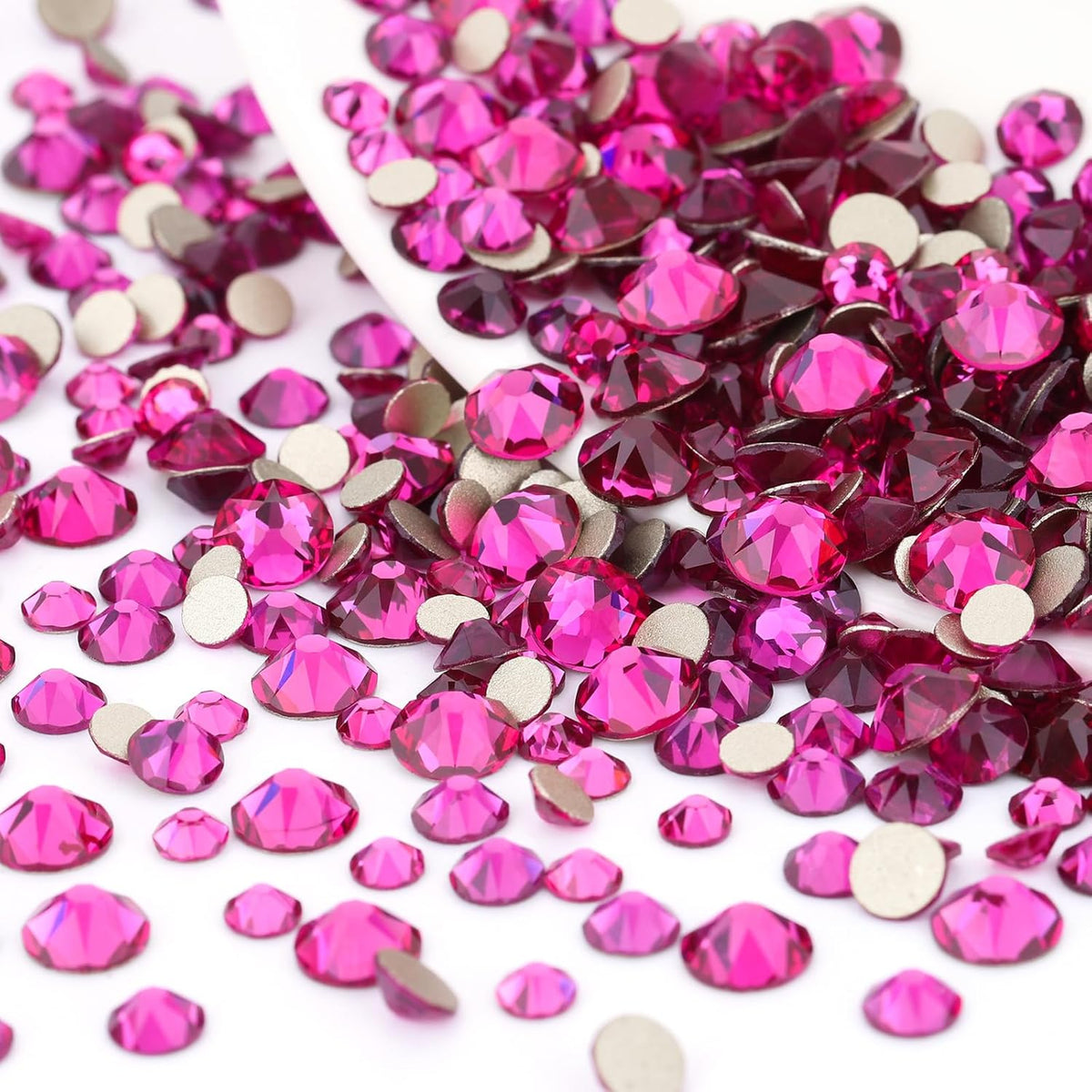 Novani Fuchsia Rhinestones 1440pcs Flat Back Round Rhinestone Style 2088 Sparkly Crystal Gemstones
