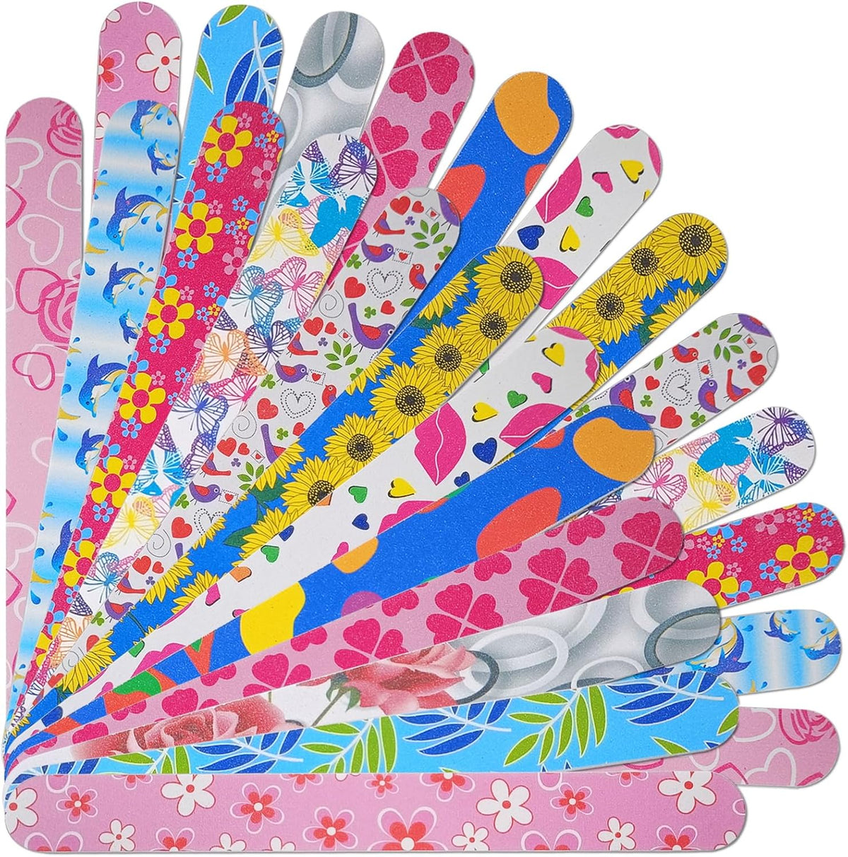 Nail Files (24 Pack), Colorful Emery Board Nail File for Natural Nails Double Sided 180 Grit