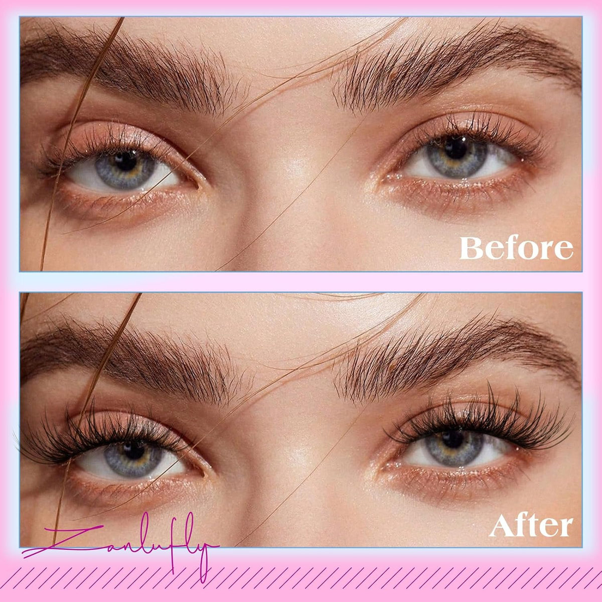 Self Adhesive Eyelashes Natural Self Adhesive Lash Clusters Pre glued Eyelash Clusters zanlufly No