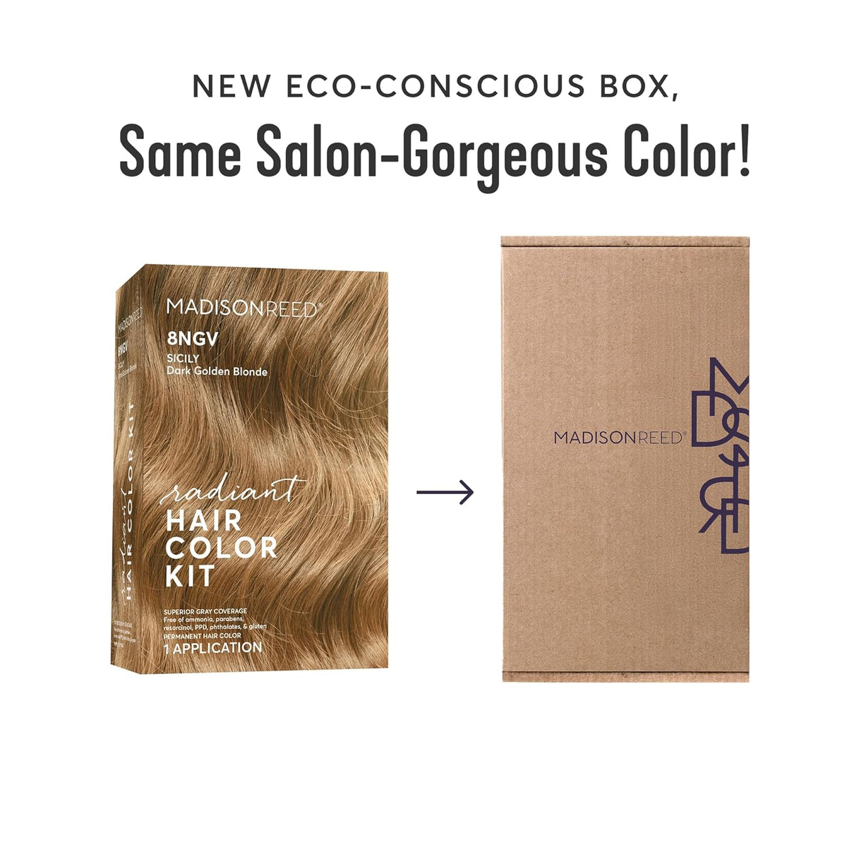 Madison Reed Radiant Hair Color Kit | 8NGV Dark Golden Blonde with Champagne Tones (Sicily) for