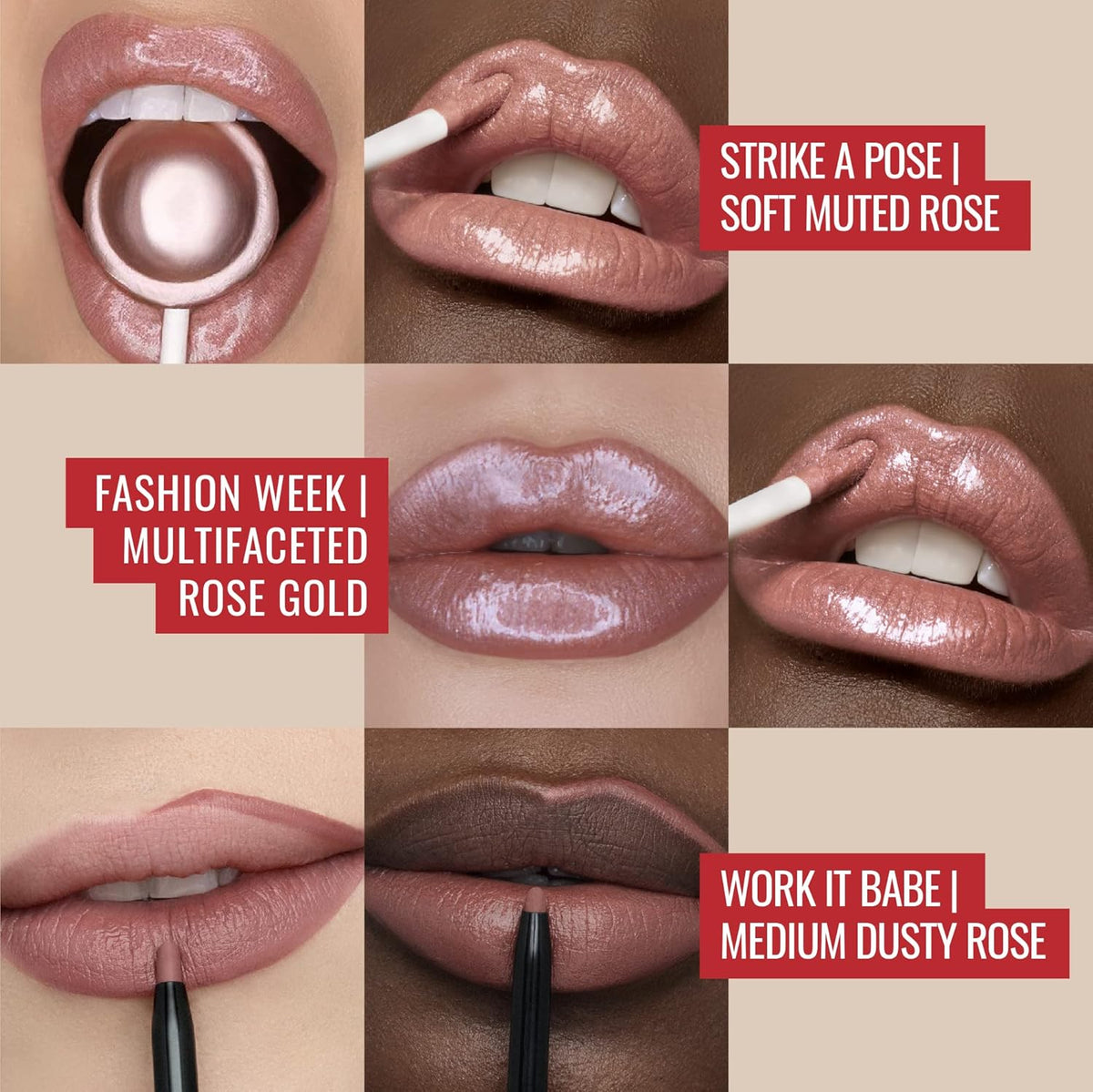 Runway Rogue LuxGloss Kit with 2 Moisturizing Shimmer Lip Gloss Tubes (‘Strike a Pose’ and ‘Fashion