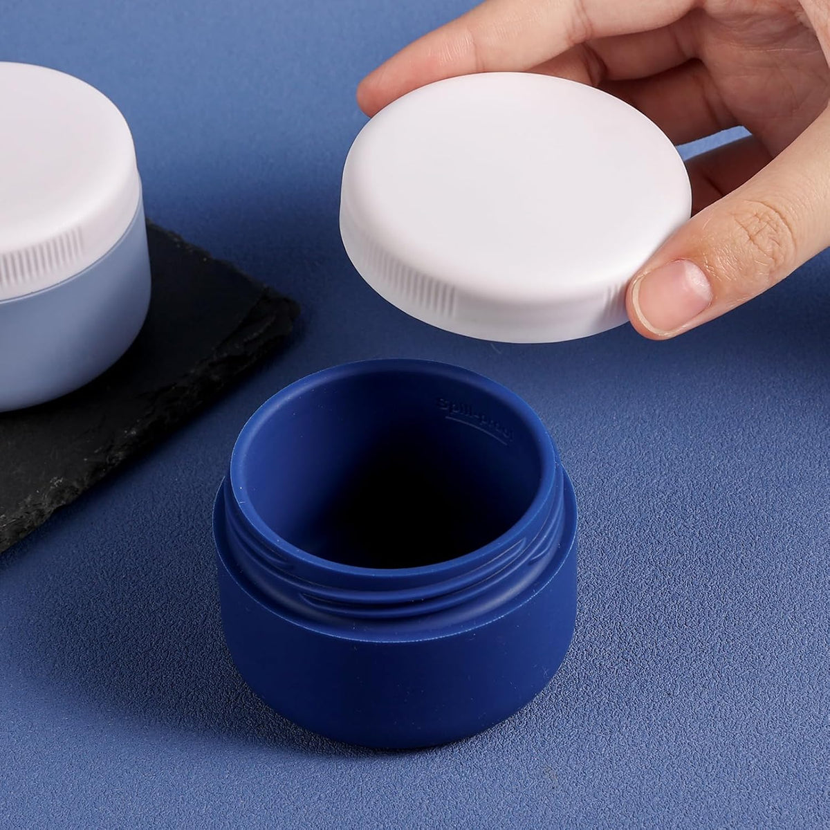 Travel Containers for Toiletries, Silicone Cream Jars BPA Free, TSA Approved 2oz Travel Size