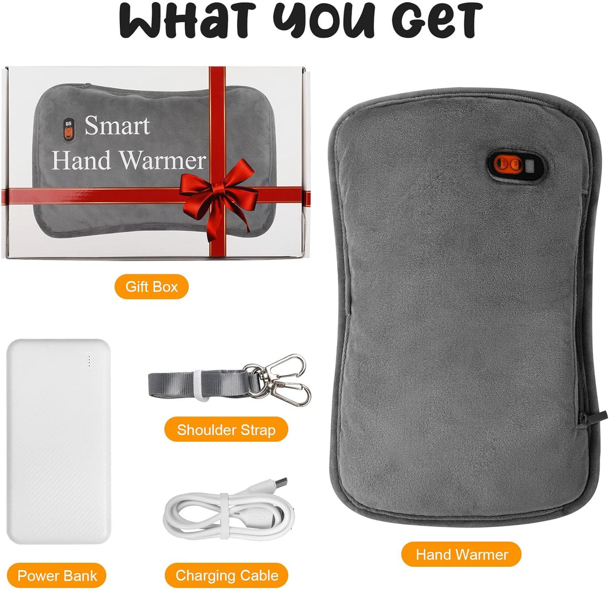 Hand Warmers Rechargeable, Electric Hand Warmer with 10000mAh Power Bank, Double-Sided Heating