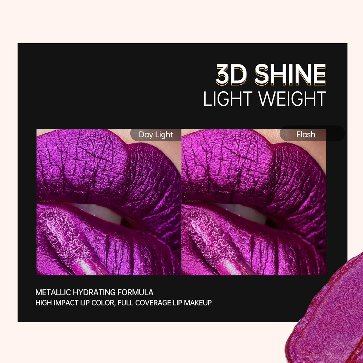 Chocolate Lipsticks for Women Metallic Lipstick Long Lasting Non Stick Cup Lip Gloss, Shimmer