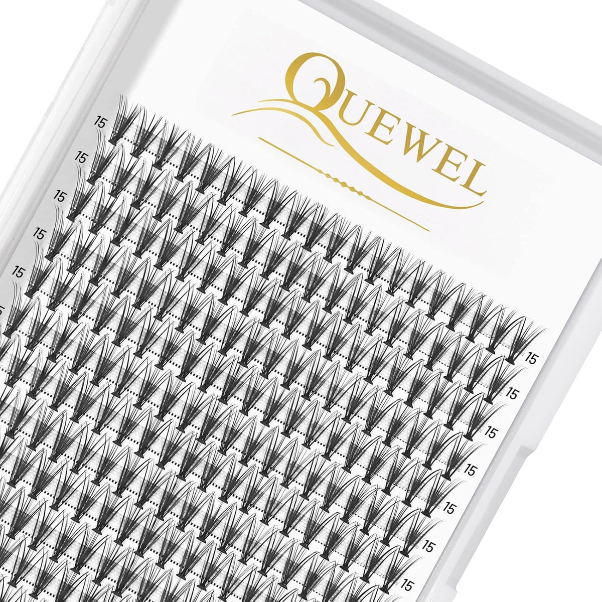 QUEWEL Cluster Lashes 240Pcs Individual Lashes 20D 0.07C Curl 15mm Knot-Free Lash Extensions