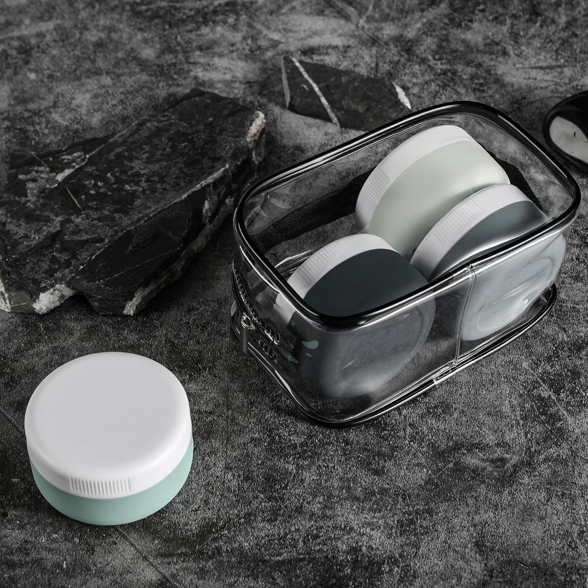 Travel Containers for Toiletries, Silicone Cream Jars BPA-Free, Leak-proof 1.35oz Travel Size