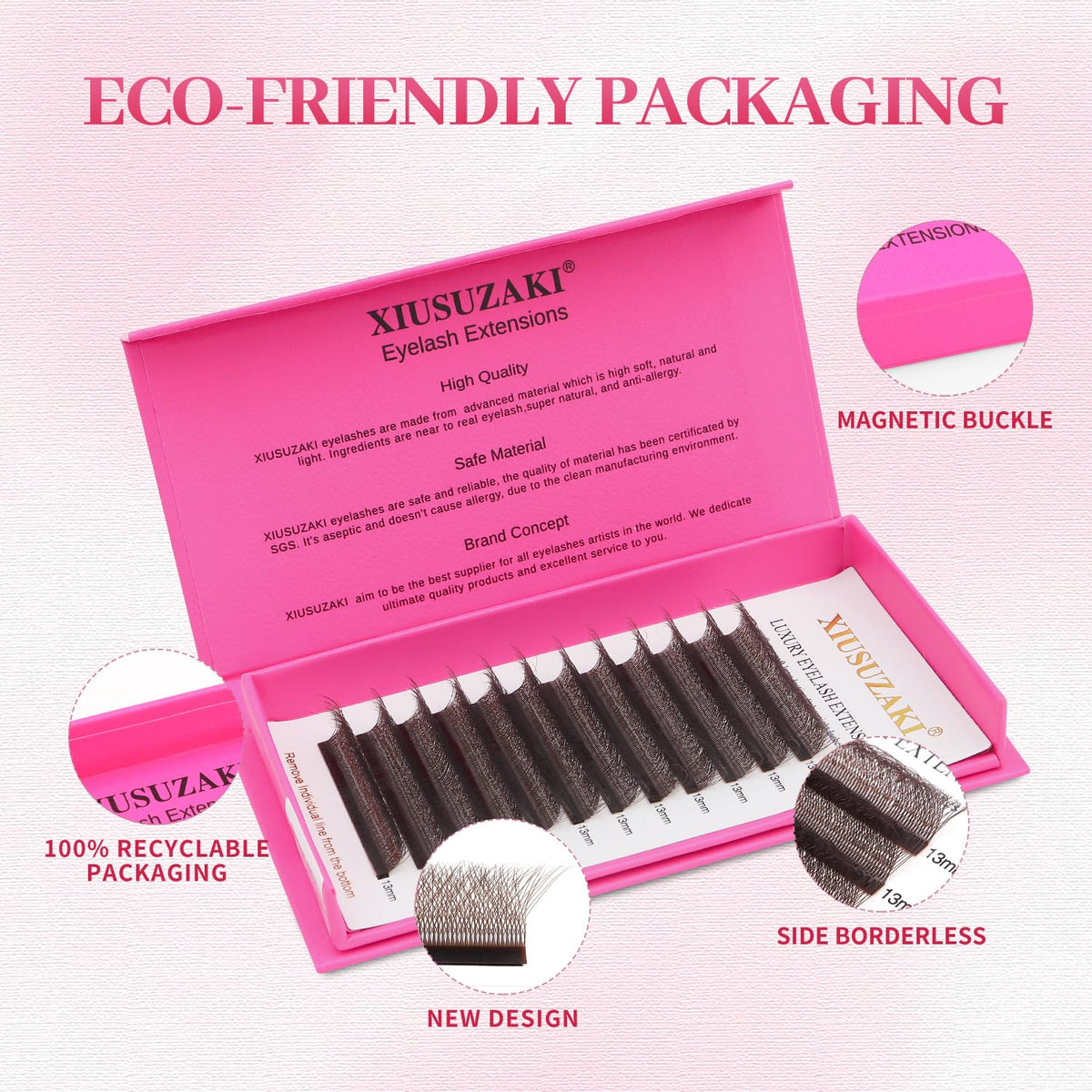 W Lash Extensions Brown 5D Eyelash Extensions W Shape 0.07mm Thickness D Curl Mix 8-15mm Premade