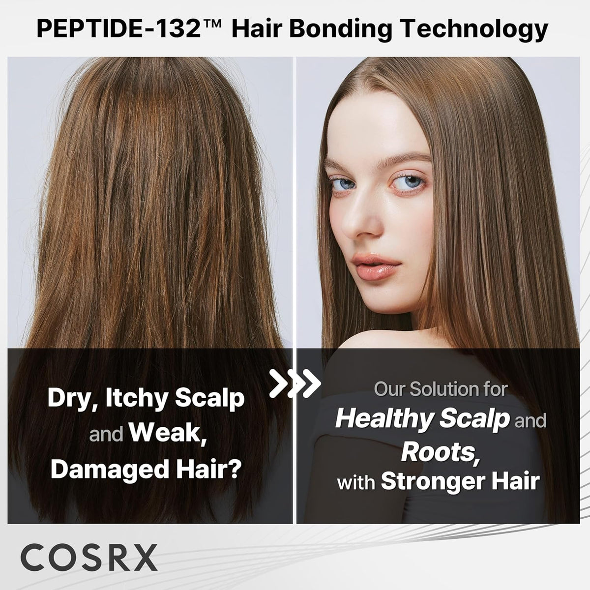 COSRX PEPTIDE 132 Hair Bonding Shampoo - Daily Scalp Treatment for Dandruff, Dry, Itchy or Flaky