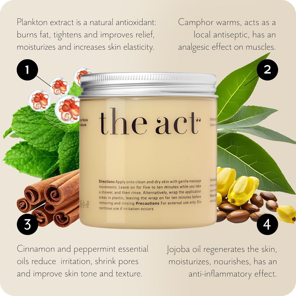 The Act Body Hot Wrap Mask - Firming and Hydrating Body Mask & Wrap for Thighs and Legs, Smooth