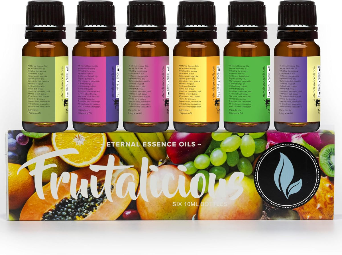 Eternal Essence Oils Fruitalicious Set of 6 Premium Fragrance Oils - Violet Sugar, Kiwi Watermelon