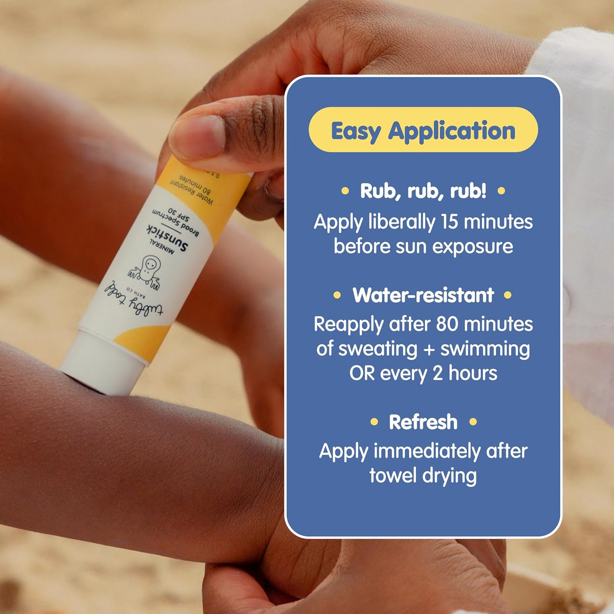 TUBBY TODD Mineral Sunstick - Broad Spectrum SPF 30 Sunscreen for Kids - Water-Resistant Stick
