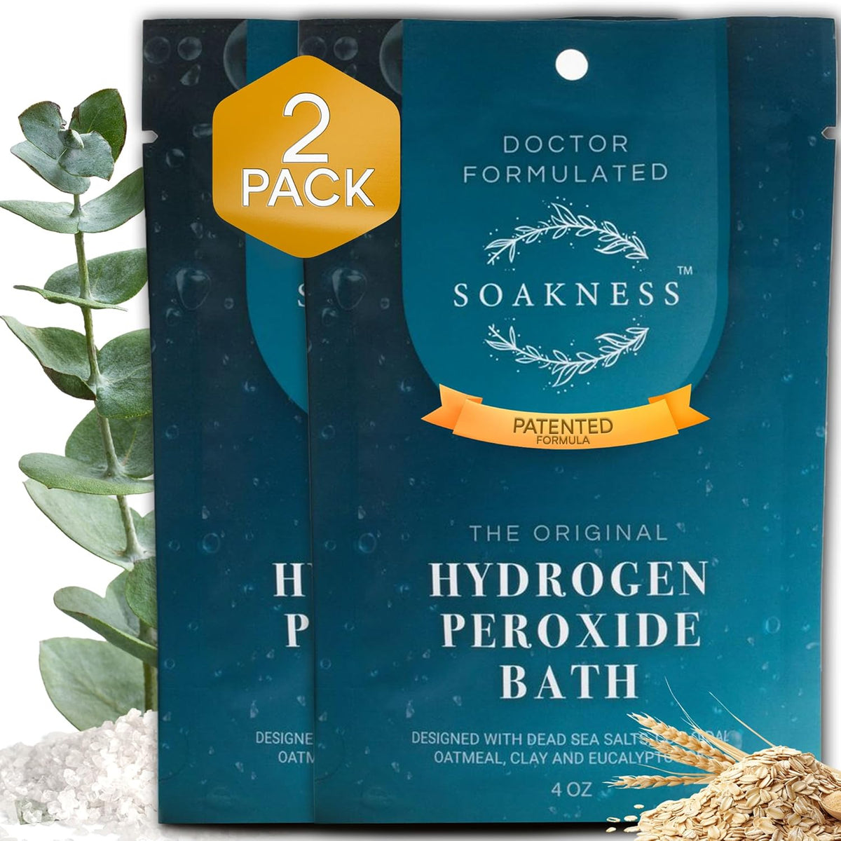 Hydrogen Peroxide Epsom Salt Bath Soak - USA-Made – Patented Bath Salts, Muscle Recovery, & Skin