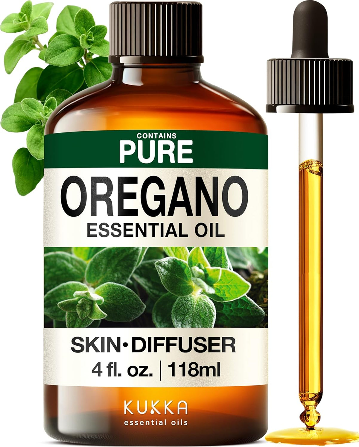 Kukka Oregano Essential Oil for Skin - 4 Fl Oz - Earthy and Herbaceous Scent, Presenst for Women