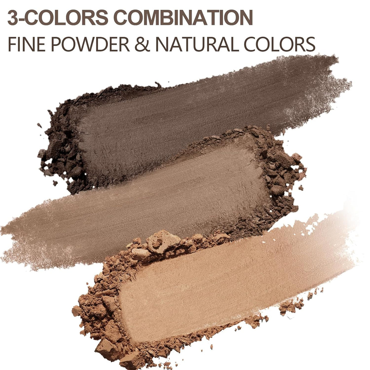 3 Colors Eyebrow Makeup Kit, Professional Brow Contour Palette, Waterproof Long-lasting Eyebrow