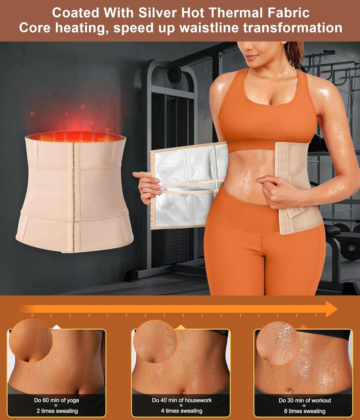 TrainingGirl Waist Trainer for Women Belly Working Out Trimmer Corset Sauna Sweat Belt Band Stomach