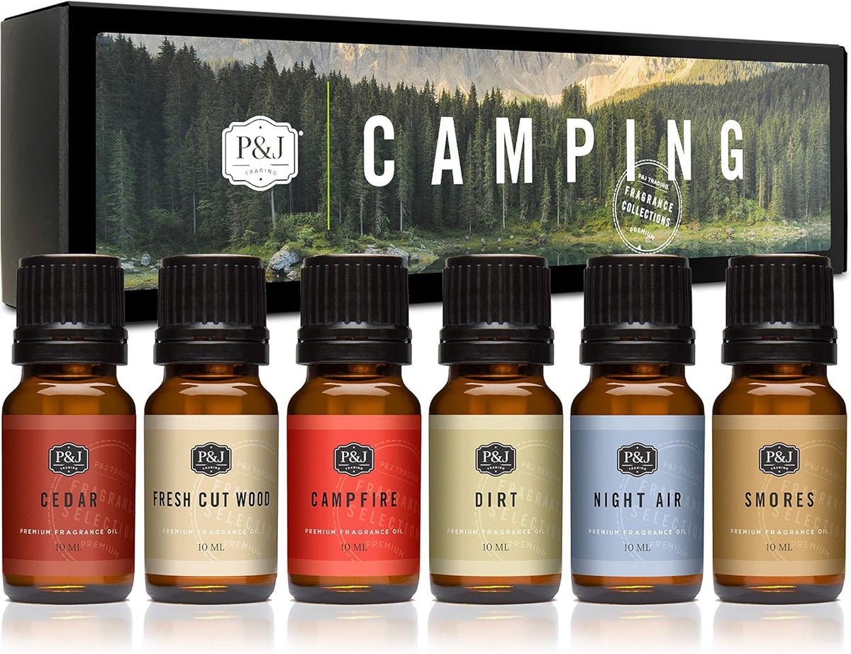 P&J Trading Fragrance Oil Camping Set | Campfire, Smores, Dirt, Fresh Cut Wood, Night Air, and