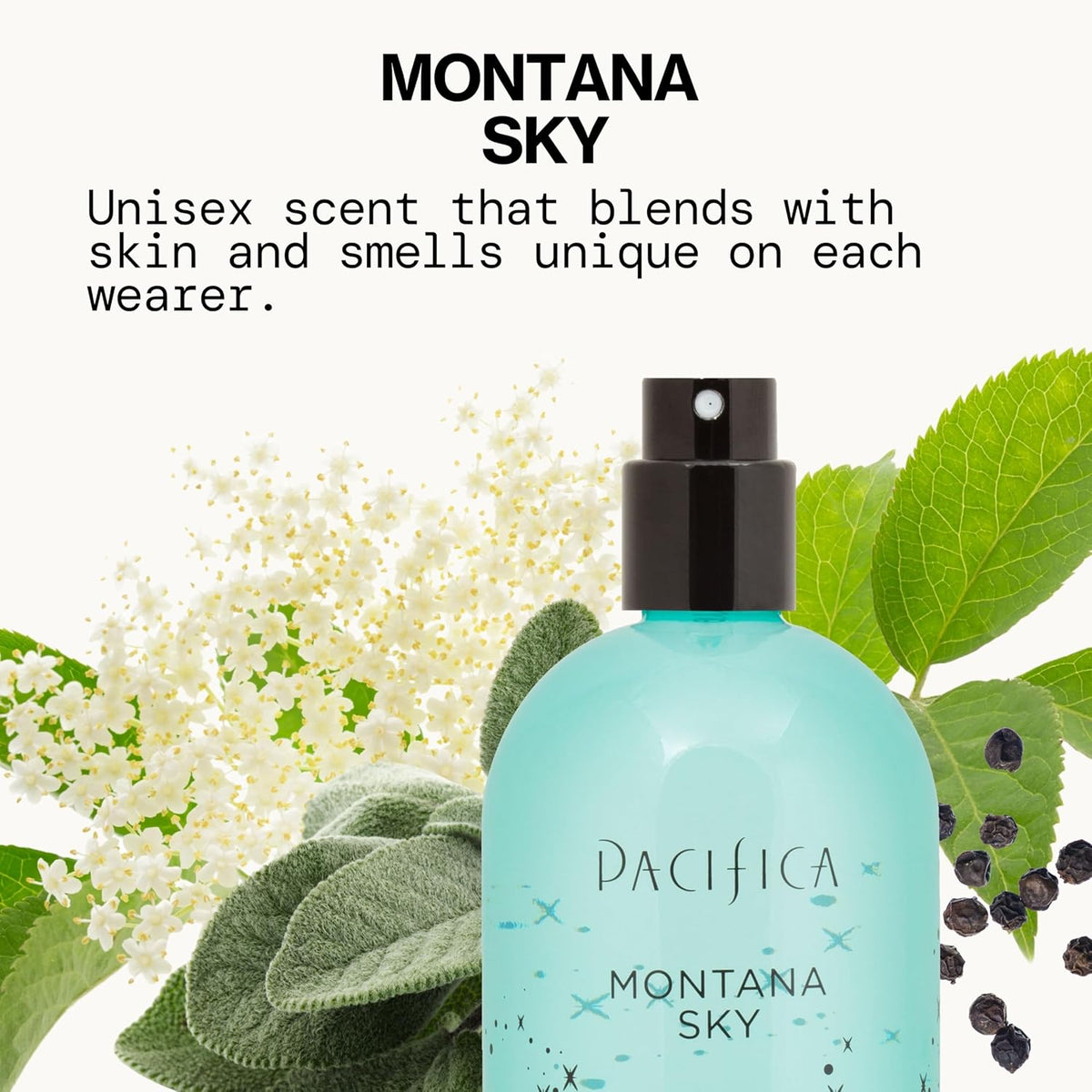 Pacifica Montana Sky Spray Perfume – Clean Vegan Fragrance for Women with Cedarwood & Sage