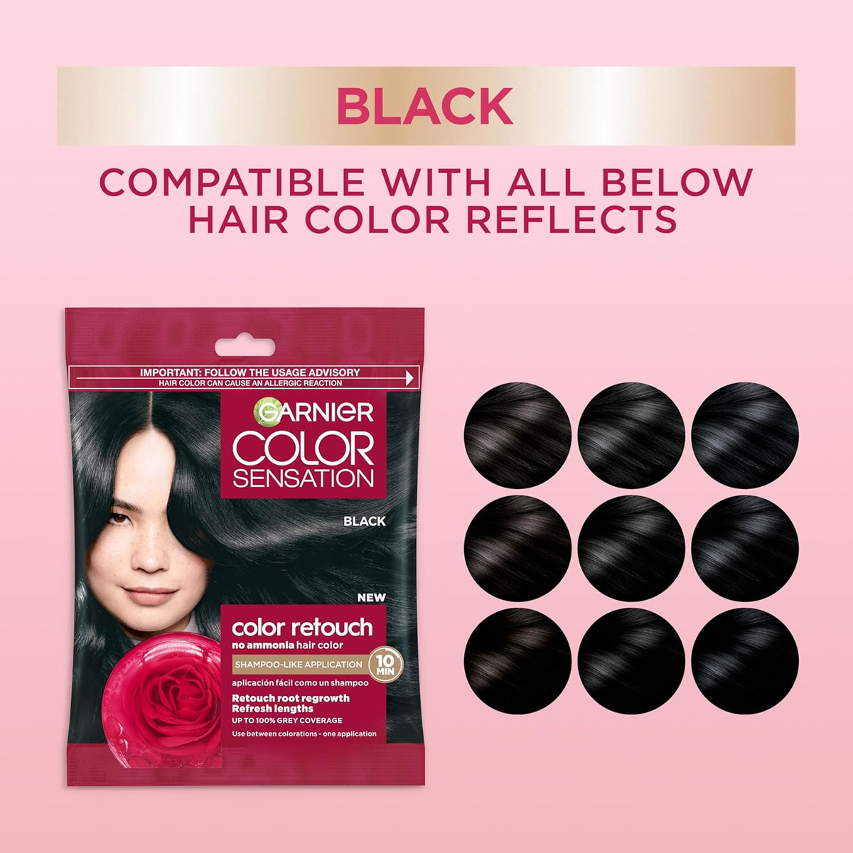 Garnier Color Sensation Color Retouch, Demi Permanent Hair Dye for Roots with 100% Gray Coverage