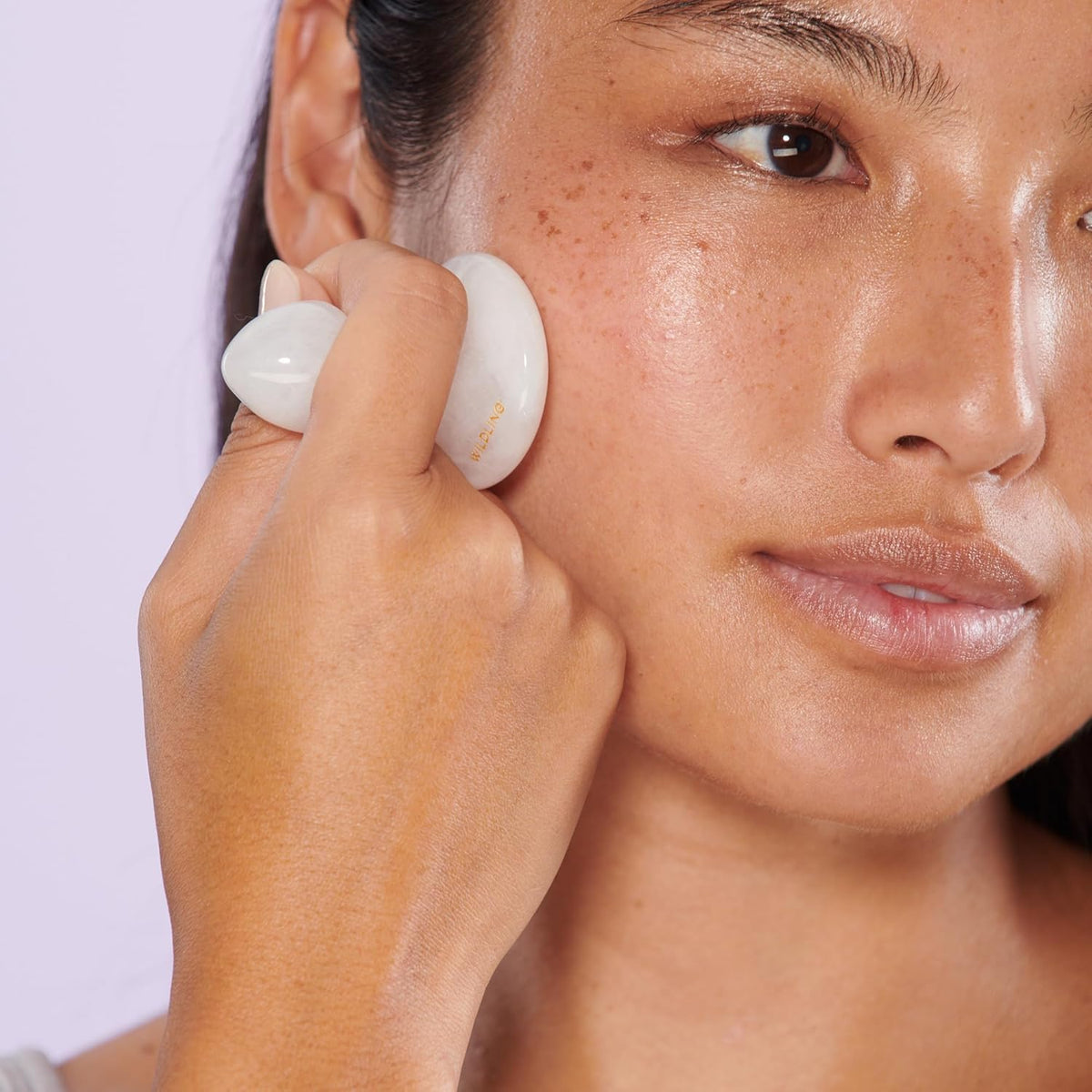 WILDLING Lumin Mushroom | Facial Massage Stone | Made with White Jade | Designed to Cool + De-puff