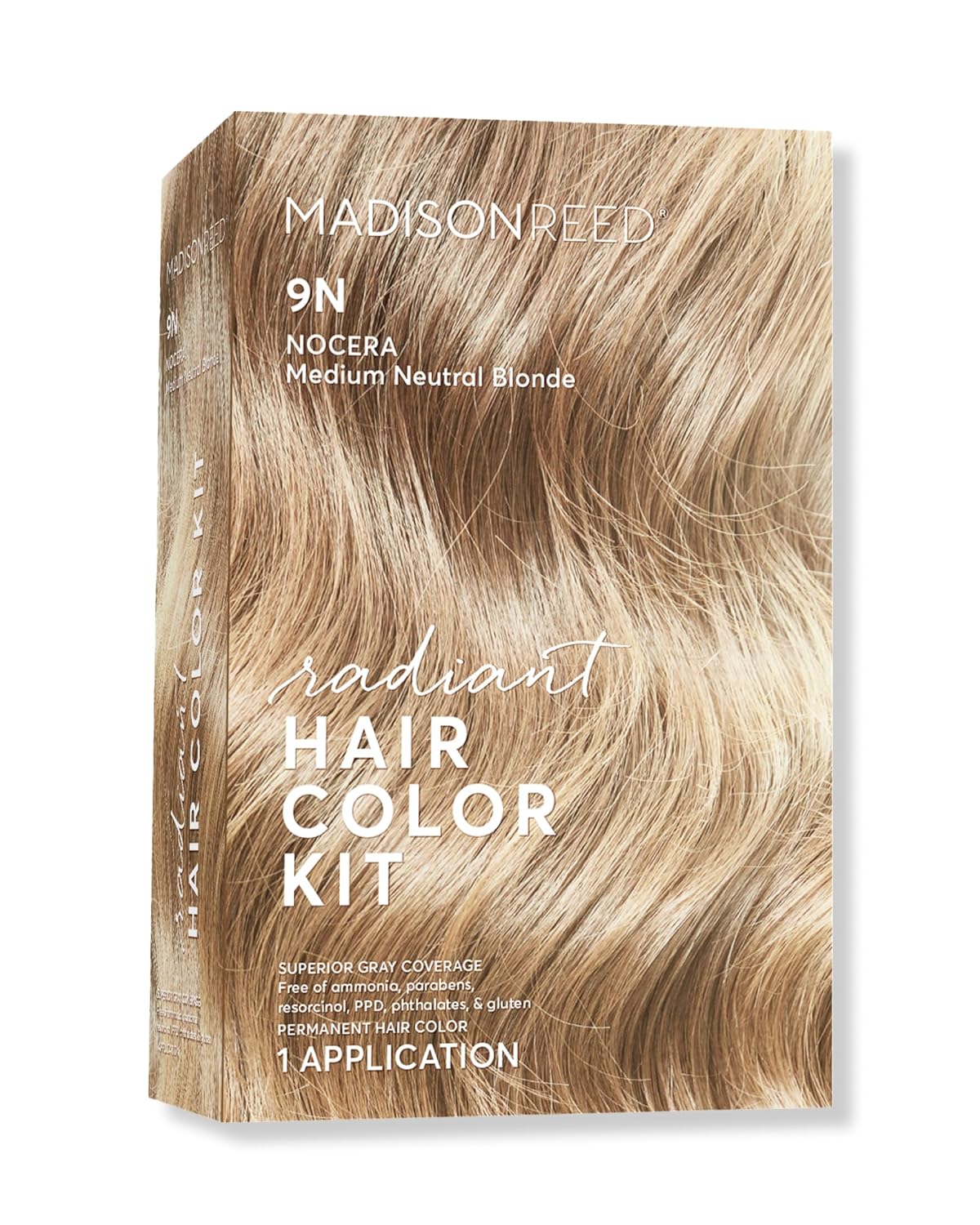Madison Reed Radiant Hair Color Kit | 9N Medium Neutral Blonde (Nocera Blonde) for 100% Gray Hair