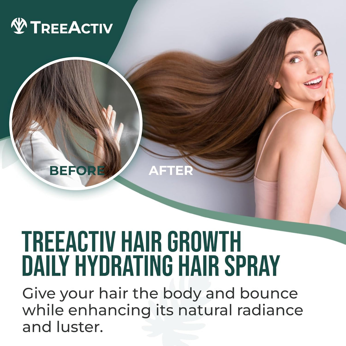 TreeActiv Hair Growth Daily Nourishing Spray with Biotin and Argan Oil - Fuller Hair for Women and