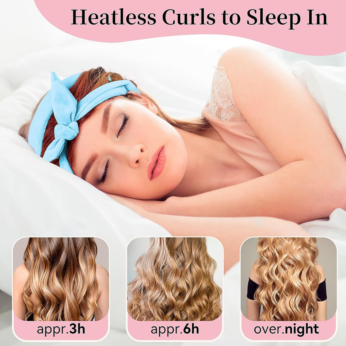 Heatless Curling Rod Headband, Upgraded 60" Extra Long Heatless Curls Headband Soft Hair Curlers to