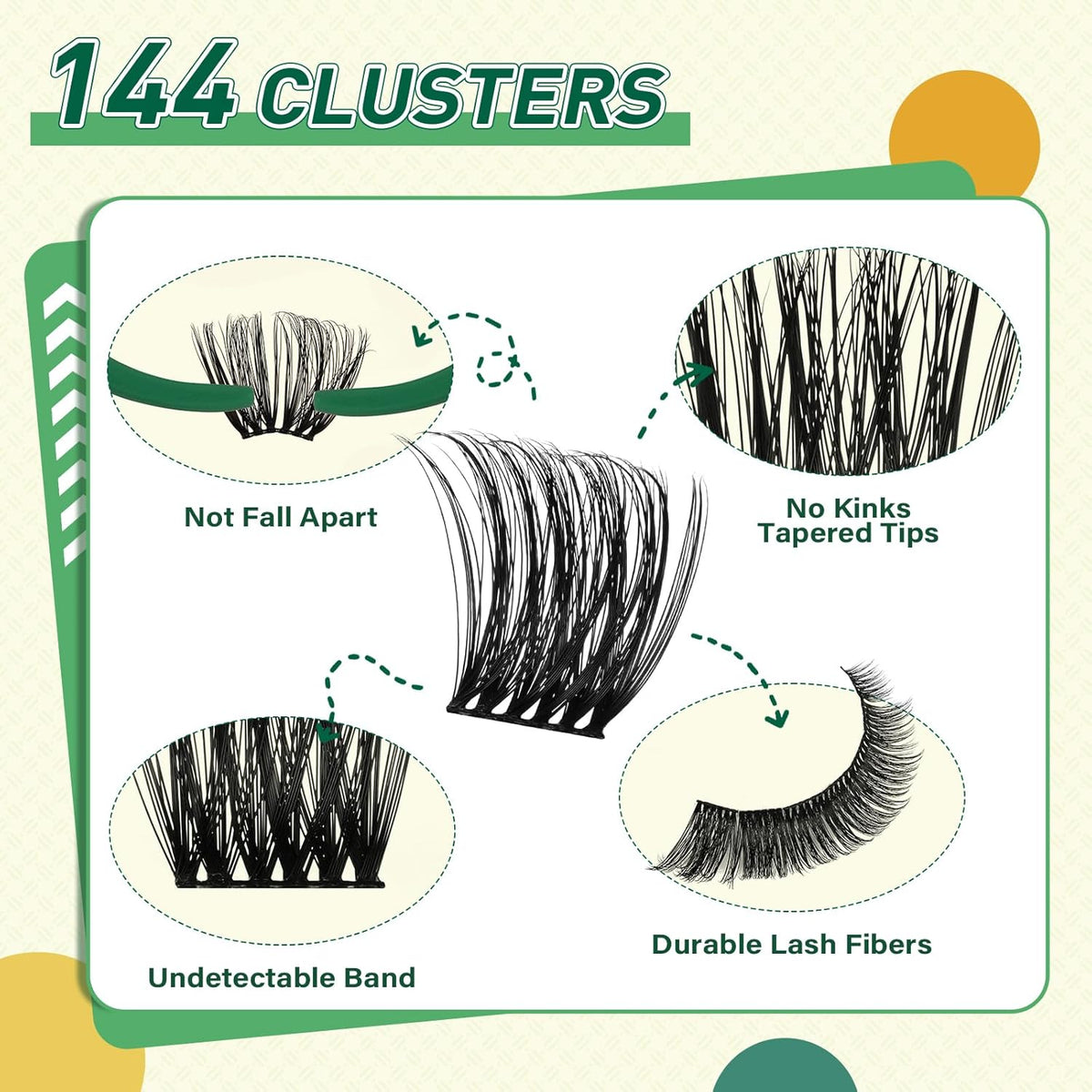 DIY Lash Extension Kit KEYYOU 144pcs Lash Clusters Eyelash Extension Kit with Mascara Brush Bond