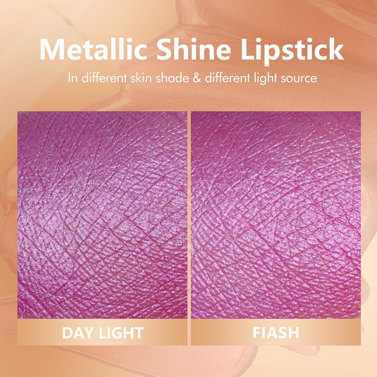 MAKI YIKA Purple Lipstick for Women Metallic Lipsticks Glitter Long Lasting Lipstick No Smudge No