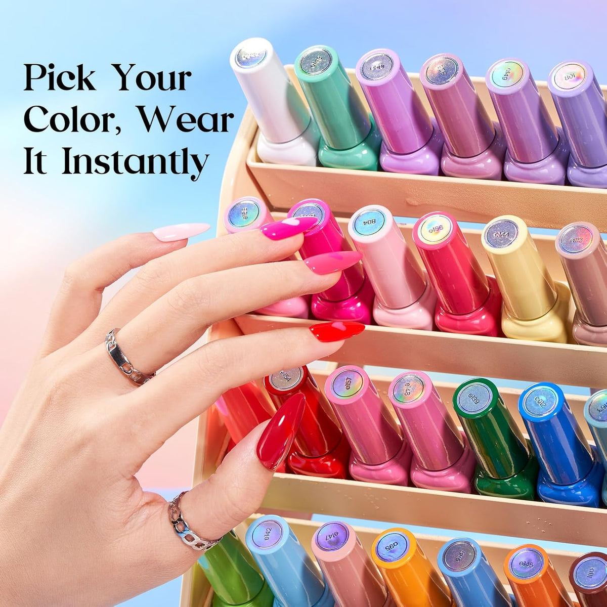 Beetles Gel Nail Polish Set – 36 Color Fall Yellow Brown Pink Red Gel Polish Kit with Base Coat