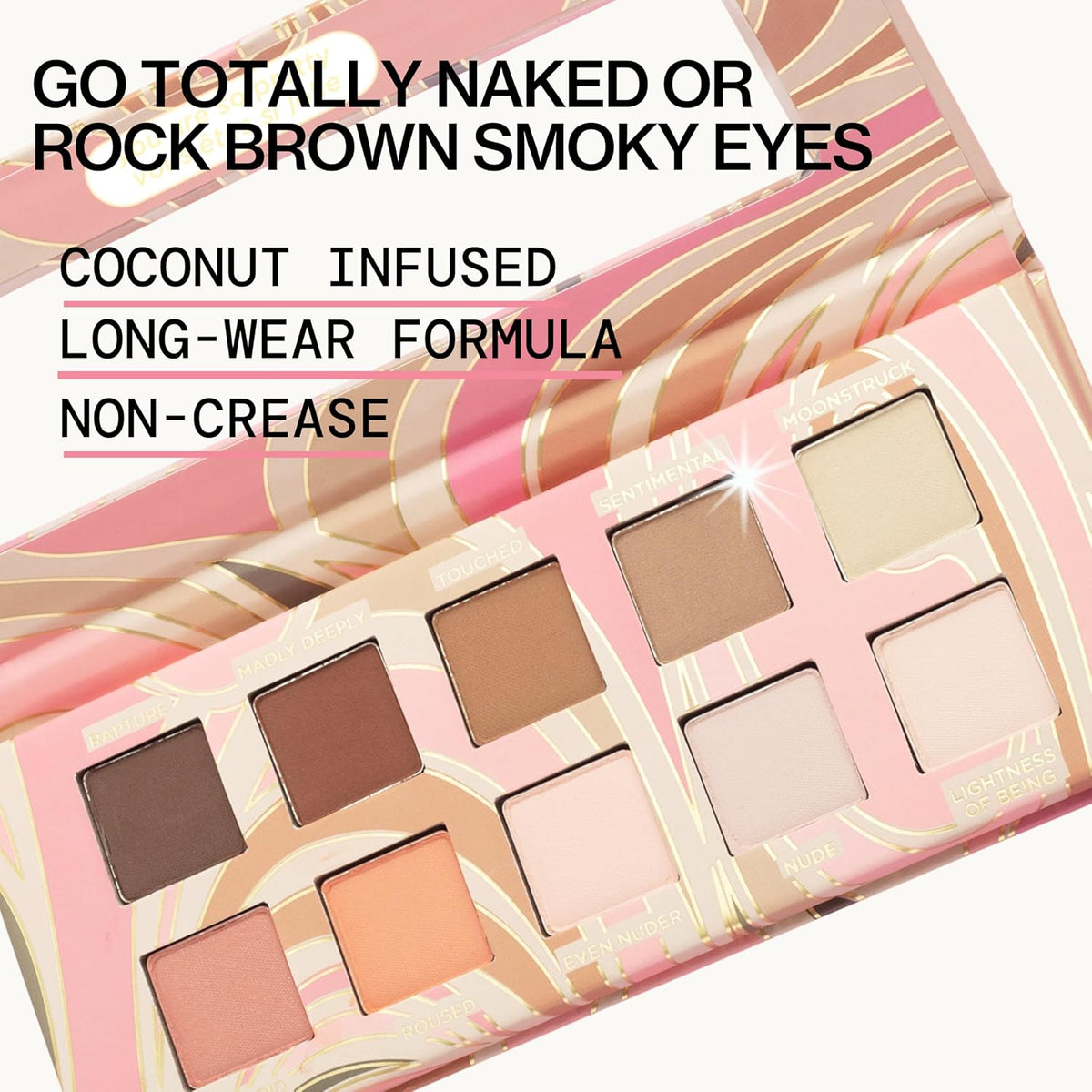 Pacifica Pink Nudes Mineral Eyeshadow Palette, 10 Neutral Shades, For Natural or Smoky Eye Look