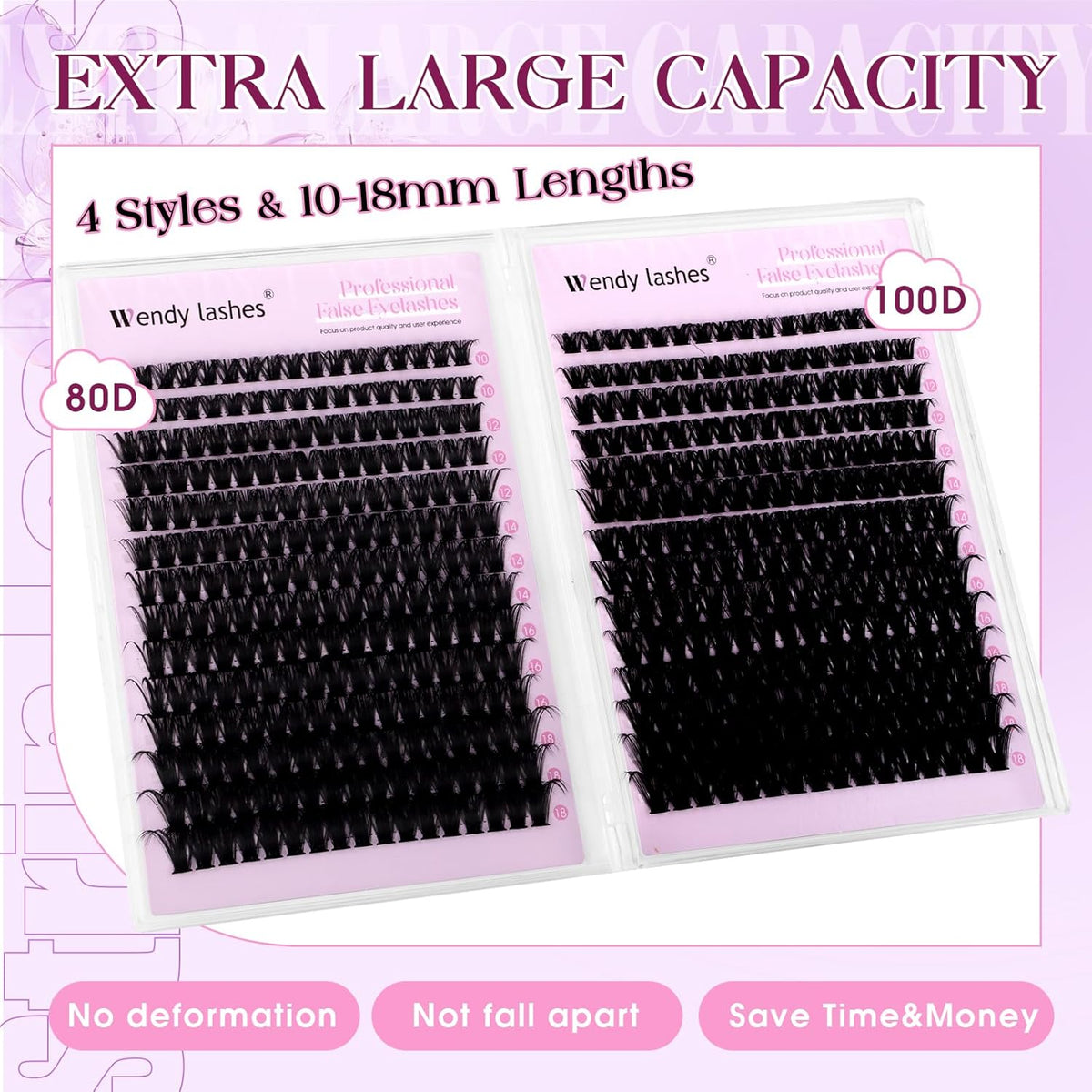 WENDY DIY D Curl Lash Clusters Book 468 Pcs Natural Look Individual Cluster Lashes Book