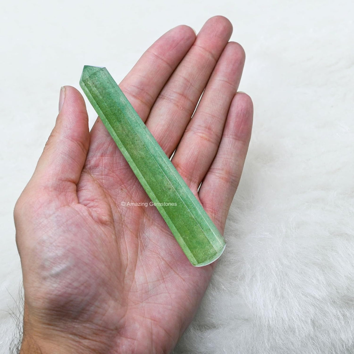 Amazing Gemstone Green Strawberry Quartz Crystal Wand Massage Stick - Pelvic Wand Gua Sha for