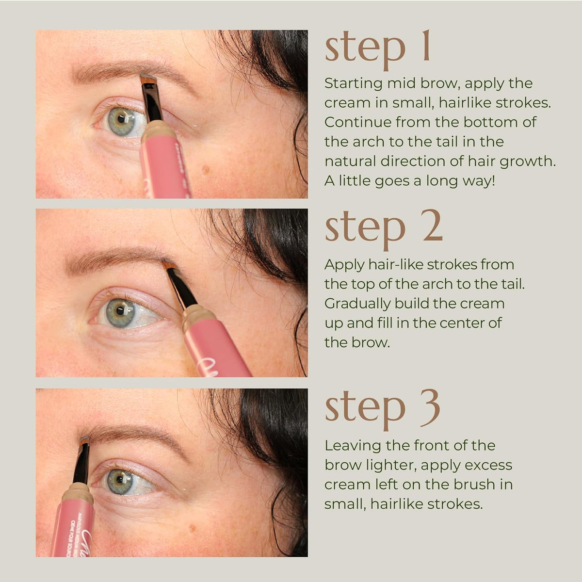 Chella Eyebrow Cream, Marvelous Medium Brown - Vegan, Cruelty Free, Paraben Free, Gluten Free