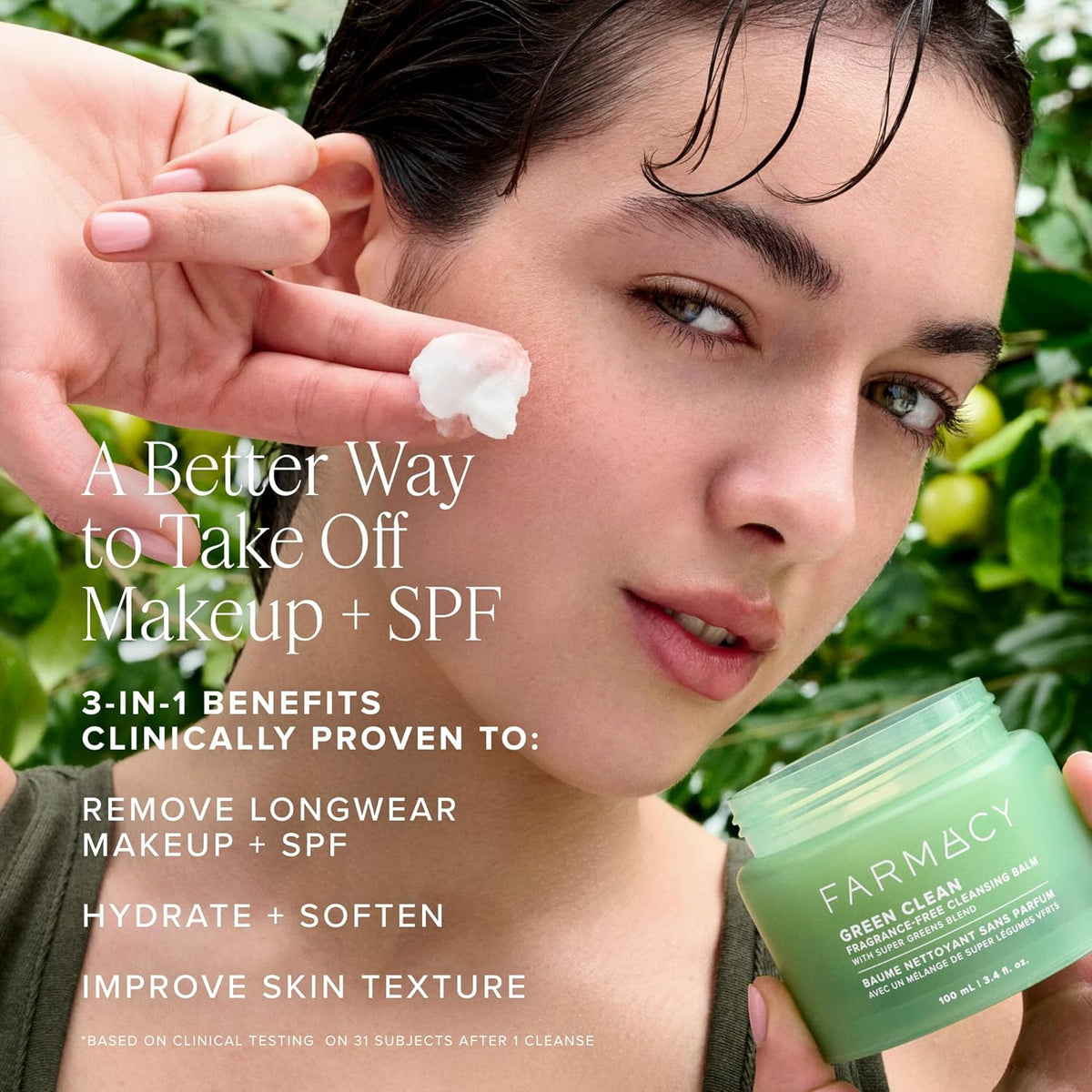 Farmacy Makeup Remover Cleansing Balm - Green Clean Waterproof Makeup Remover + Oil Based Cleanser