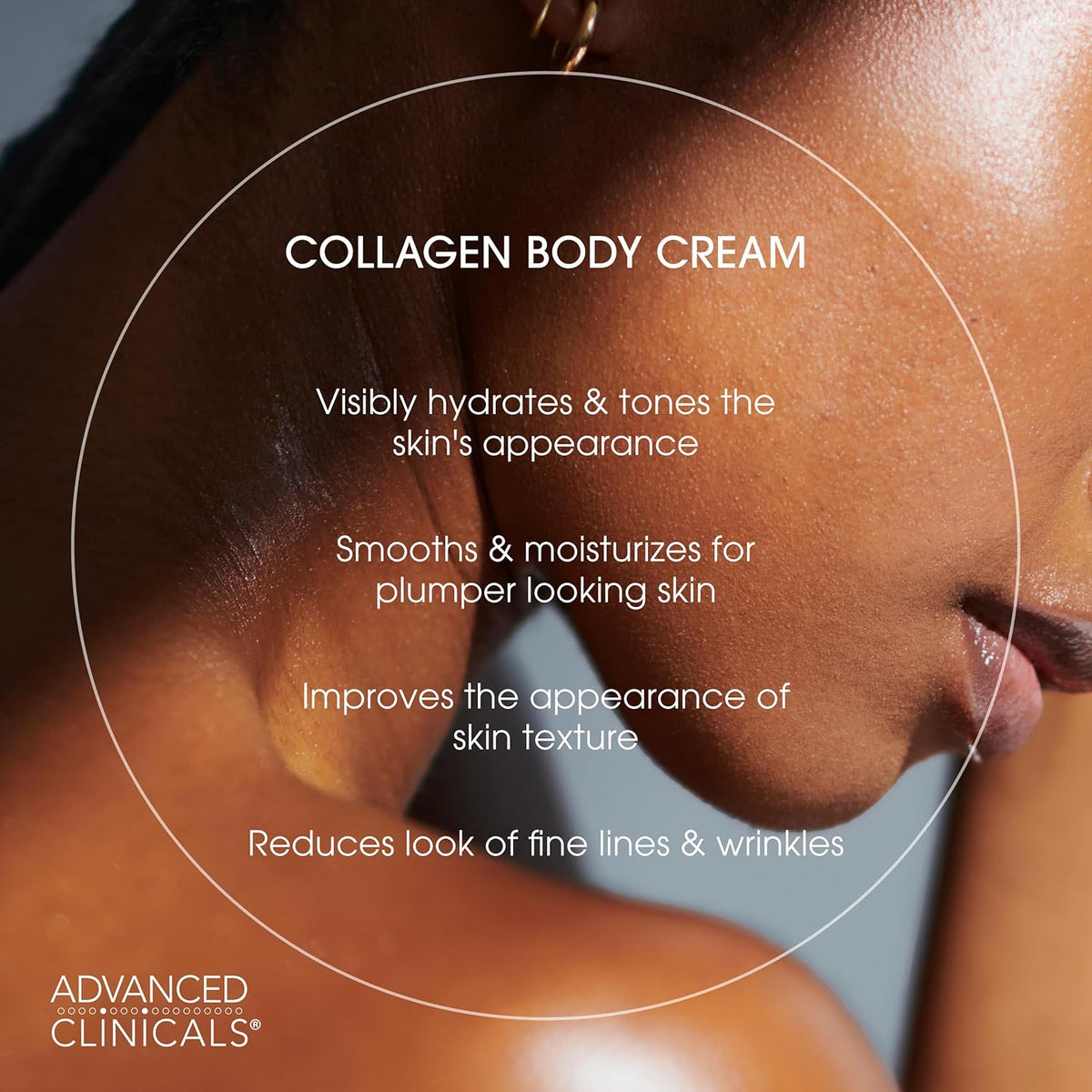 Advanced Clinicals Collagen Body Oil + Unscented Collagen Cream Body Lotion & Face Cream 2PC Beauty